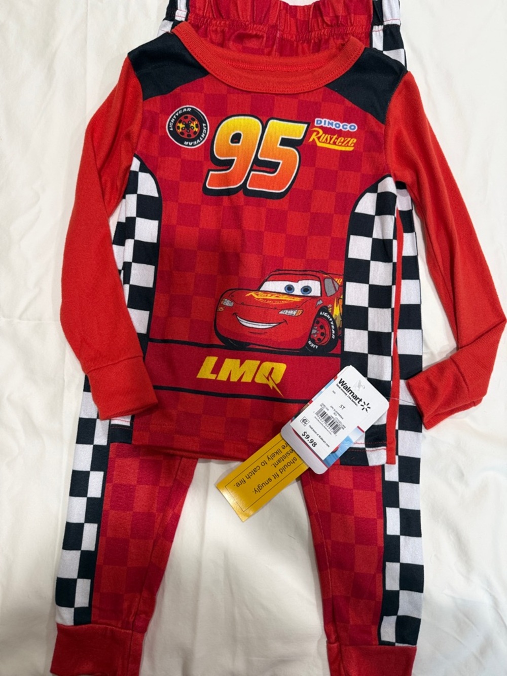 Disney Pixar Cars Lightning McQueen 95 Red Kids Pajama Set 5T